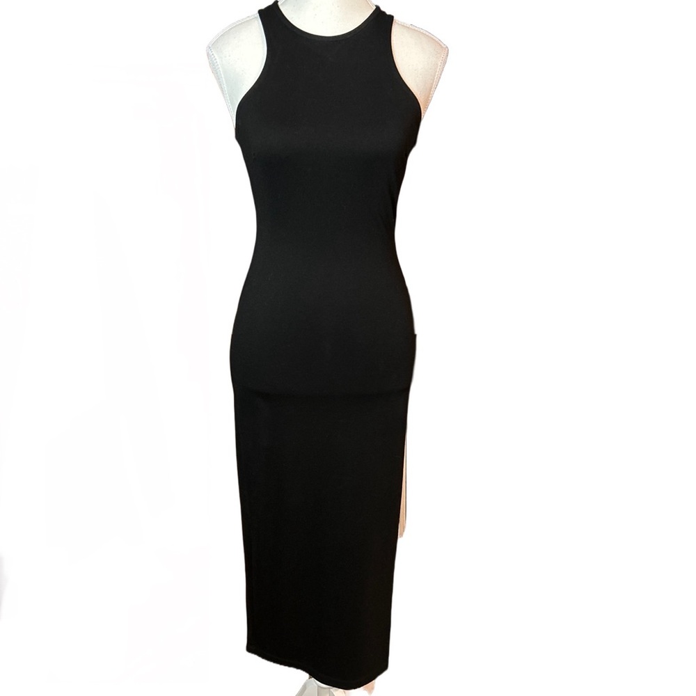 VICI Sleeveless Knit Black Bodycon Midi Dress - Picture 3 of 11